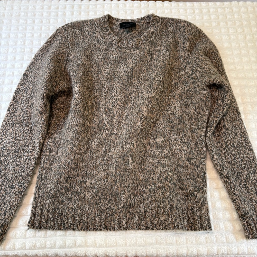 Magaschoni Brown Crewneck Sweater with Warm Knit Texture
